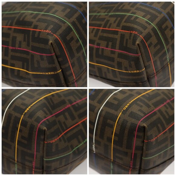 FENDI Zucca Canvas Tote Bag Brown Black Auth 136151 - Picture 14 of 16